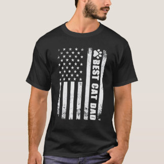 Bästa kattpappa någonsin Amerikansk flagg roliga k T Shirt