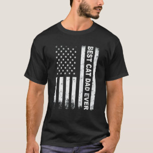 Bästa kattpappa någonsin Amerikansk flagga 4:e jul T Shirt