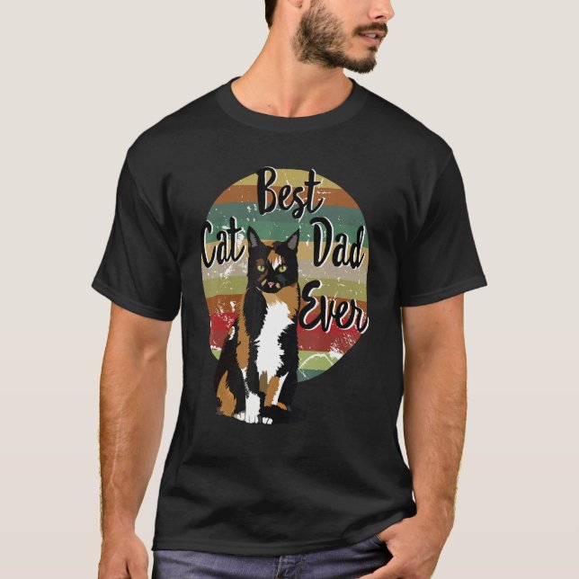 Bästa kattpappa någonsin Calico fadersdagspresent  T Shirt (Framsida)