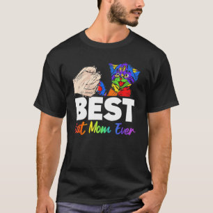 Bästa kattpappa någonsin Färgglad regnbåge mors da T Shirt