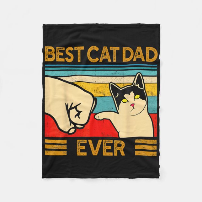 Bästa kattpappa någonsin Fars dag-present kattpapp Fleecefilt (Framsidan)
