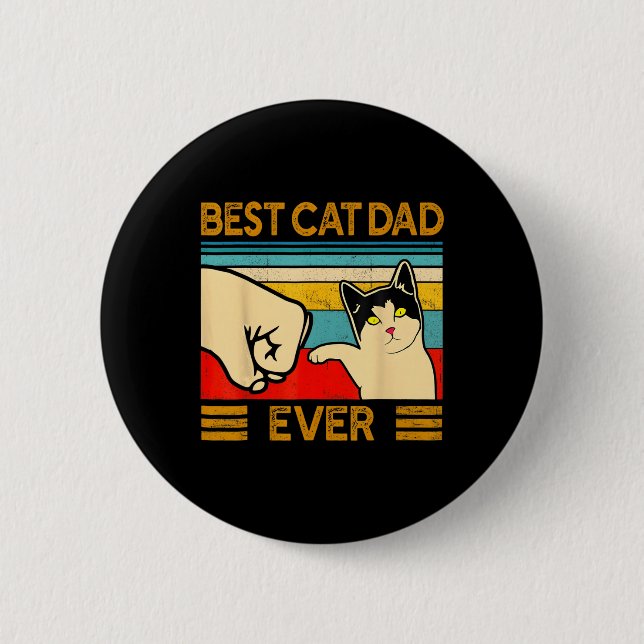 Bästa kattpappa någonsin Fars dag-present kattpapp Knapp (Framsida)