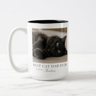 Bästa kattpappa någonsin Foto-mugg för husdjursför Två-Tonad Mugg