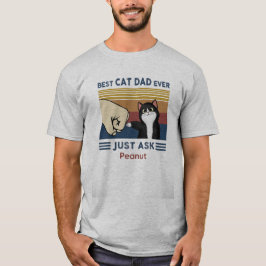 Bästa kattpappa någonsin Fråga Peanut Rolig kattpa T Shirt