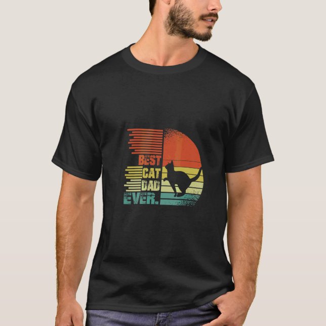 Bästa kattpappa någonsin Grafisk pappa t-shirt (Framsida)