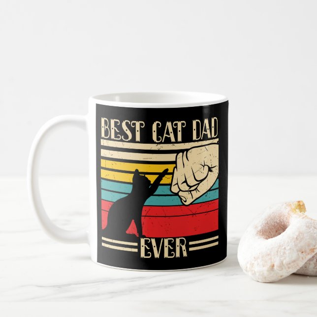 Bästa kattpappa någonsin kaffemugg (Med munk)