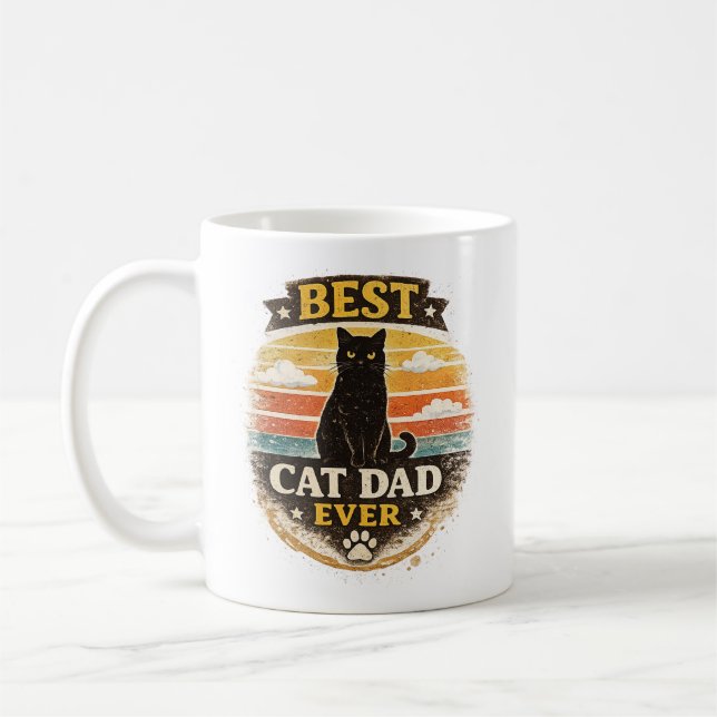 Bästa kattpappa någonsin kaffemugg | Fars dag-pres (Vänster)