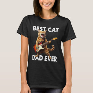Bästa kattpappa någonsin Katt spelar gitarr Rockst T Shirt