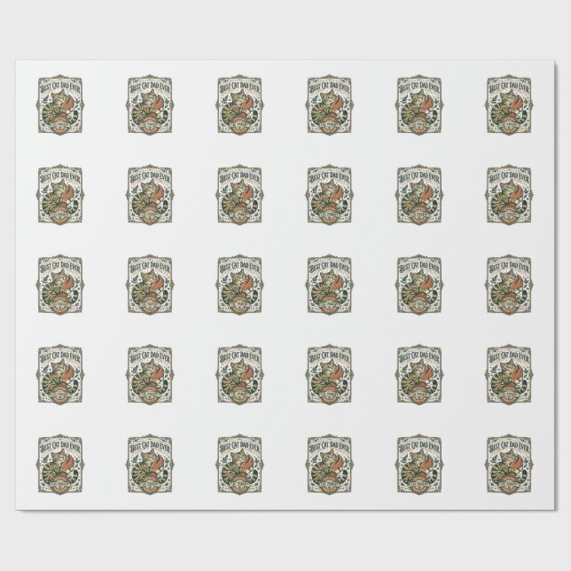 Bästa kattpappa någonsin Kattmamma Pappa Förälder  Presentpapper (Platt)