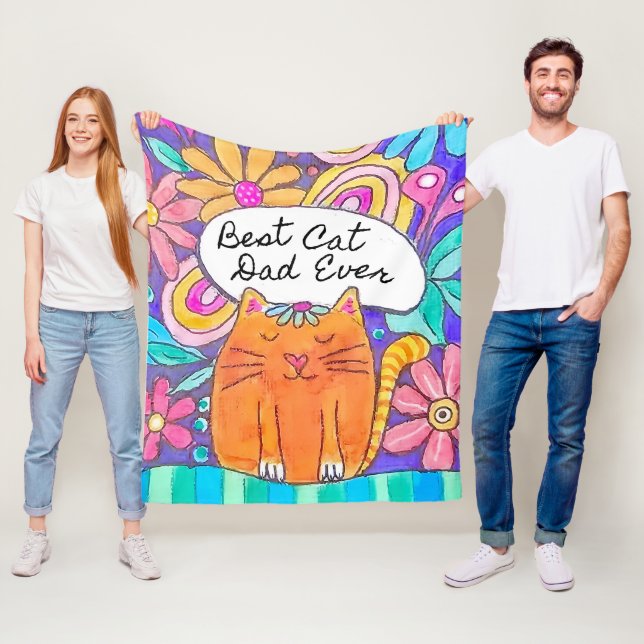 Bästa kattpappa någonsin Kattpresent till pappa Fi Fleecefilt (På plats)