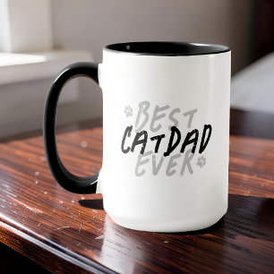 Bästa kattpappa någonsin Modern svart och grå grun Mugg