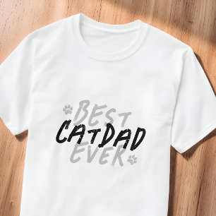 Bästa kattpappa någonsin Modern svart och grå grun T Shirt