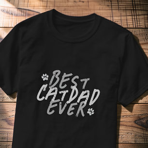 Bästa kattpappa någonsin Modern svart och grå grun T Shirt