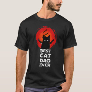 Bästa kattpappa någonsin Ninja kattpappa faderdag T Shirt
