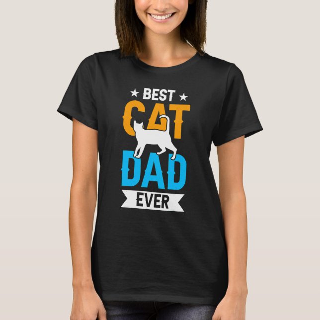Bästa kattpappa någonsin Pappa Fader-citat Fars da T Shirt (Framsida)