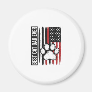 Bästa kattpappa någonsin Patriotisk tassflaggdesig Magnet