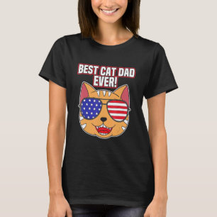 Bästa kattpappa någonsin Patriotiska solglasögon S T Shirt