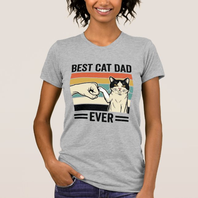 Bästa kattpappa någonsin Retro kattfaustskläd_1 T Shirt (Framsida)