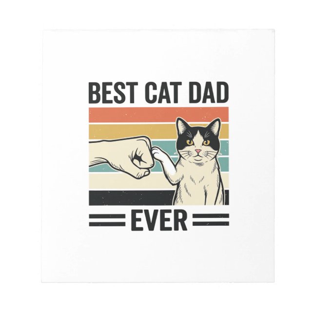 Bästa kattpappa någonsin Retro kattfistbump skjort Anteckningsblock (Framsida)