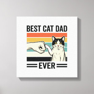 Bästa kattpappa någonsin Retro kattfistbump skjort Canvastryck