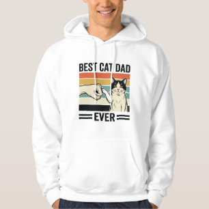 Bästa kattpappa någonsin Retro kattfistbump skjort Hoodie