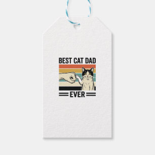 Bästa kattpappa någonsin Retro kattfistbump skjort Presentetikett