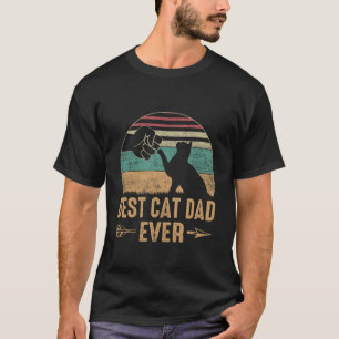 Bästa kattpappa någonsin rolig retro kattunge papp t shirt