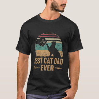 Bästa kattpappa någonsin rolig retro kattunge papp t shirt