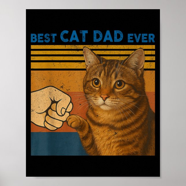 Bästa kattpappa någonsin roliga presenter män katt poster (Framsidan)