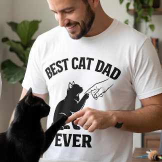Bästa kattpappa någonsin Svart katt & fingertappni T Shirt