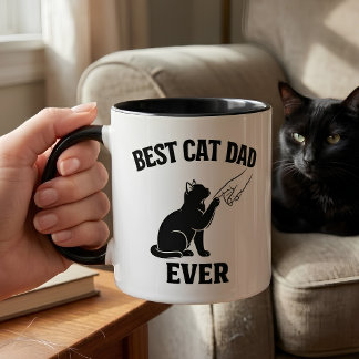 Bästa kattpappa någonsin Svart katt fingertryck ka Mugg
