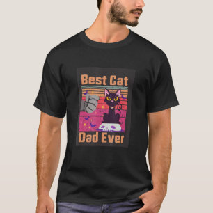Bästa kattpappa någonsin svart kattunge skalle t shirt