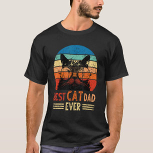 Bästa kattpappa någonsin T-shirt Rolig retro kattp