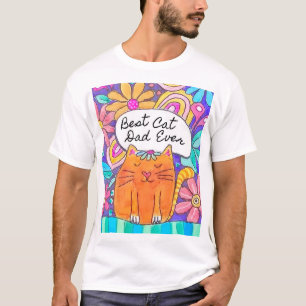 Bästa kattpappa någonsin Vattenfärgskatt Älskare t Shirt