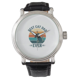 Bästa kattpappa någonsin Vintage katt tröja design Armbandsur