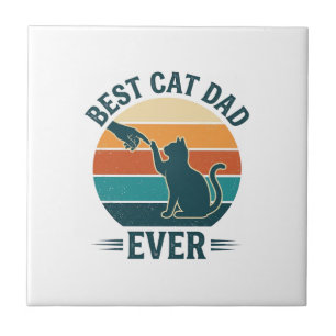Bästa kattpappa någonsin Vintage katt tröja design Kakelplatta