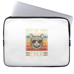 Bästa kattpappa någonsin Vintage katt tröja design Laptop Fodral