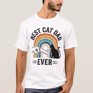 Bästa kattpappa någonsin Vintage kattälskare desig T Shirt