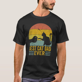 Bästa kattpappa någonsin Vintage kattpappa fars da T Shirt
