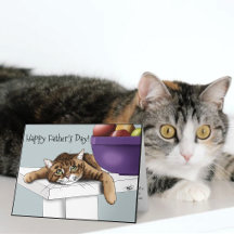 Bästa kattpappa Söt randig katt Fars dag Grön