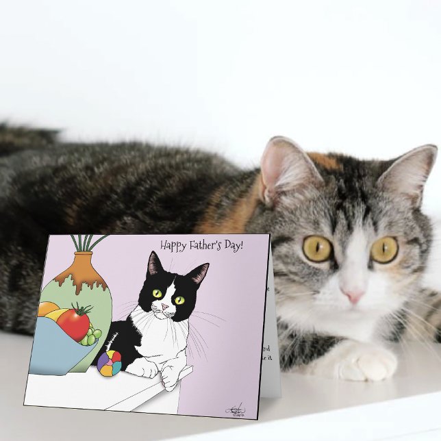Bästa kattpappa Söt smokingkatt Fars dag Kort (Skapare uppladdad)
