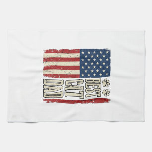 Bästa Kattpappa Vintage Flagga Tröja Design_1 Kökshandduk