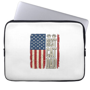 Bästa Kattpappa Vintage Flagga Tröja Design_1 Laptop Fodral