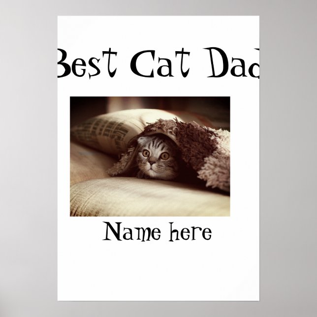 bästa kattpappafotons namn fadersdag husdjurs papp poster (Framsidan)