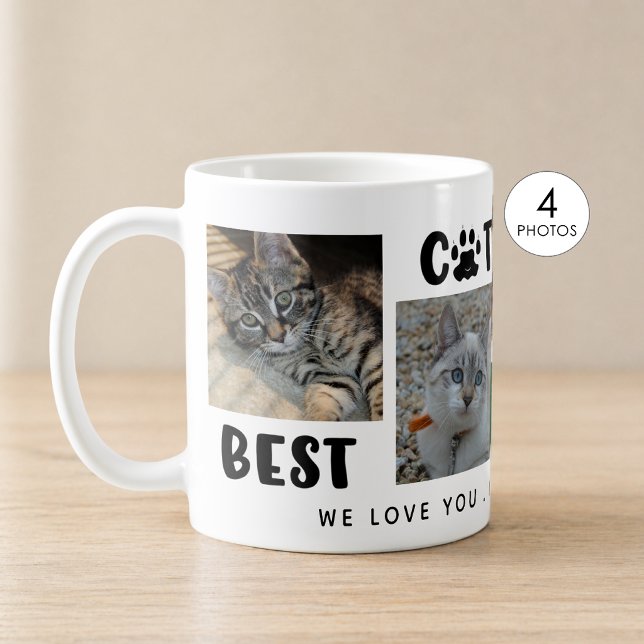 BÄSTA KATTPAPPAN NÅGONSIN Fotokollage Tassavtryck Kaffemugg (Skapare uppladdad)