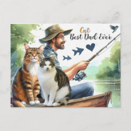 Bästa kattpappas fiske semester postkort helg vykort