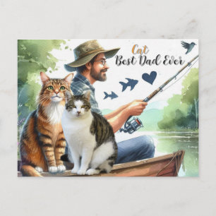 Bästa kattpappas fiske semester postkort helg vykort