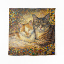 Bästa kattvänner Klimt-inspirerad