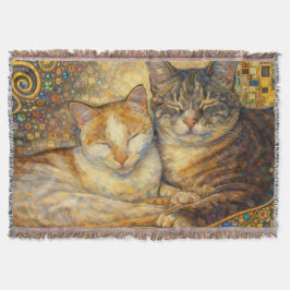 Bästa kattvänner Klimt-inspirerad Filt