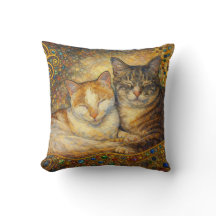 Bästa kattvänner Klimt-inspirerad